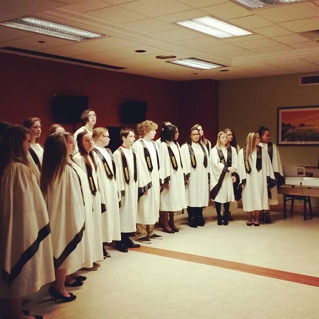 Chamber choir in a cafeteria.  #music #Christmascarols #Christmas #singing